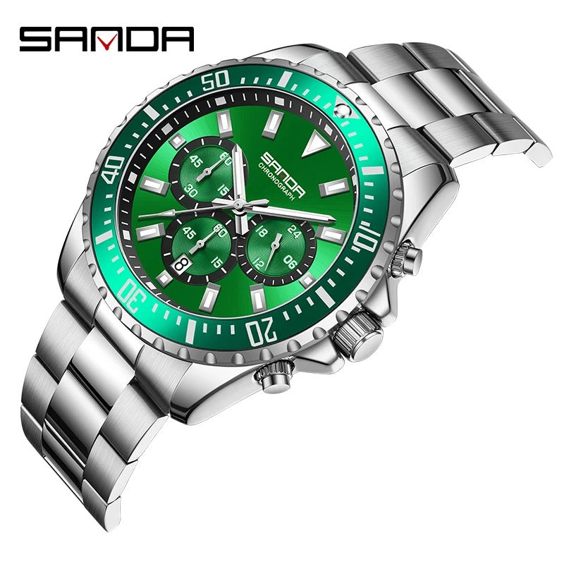 SANDA – montre à Quartz de luxe pour hommes, bracelet en acier