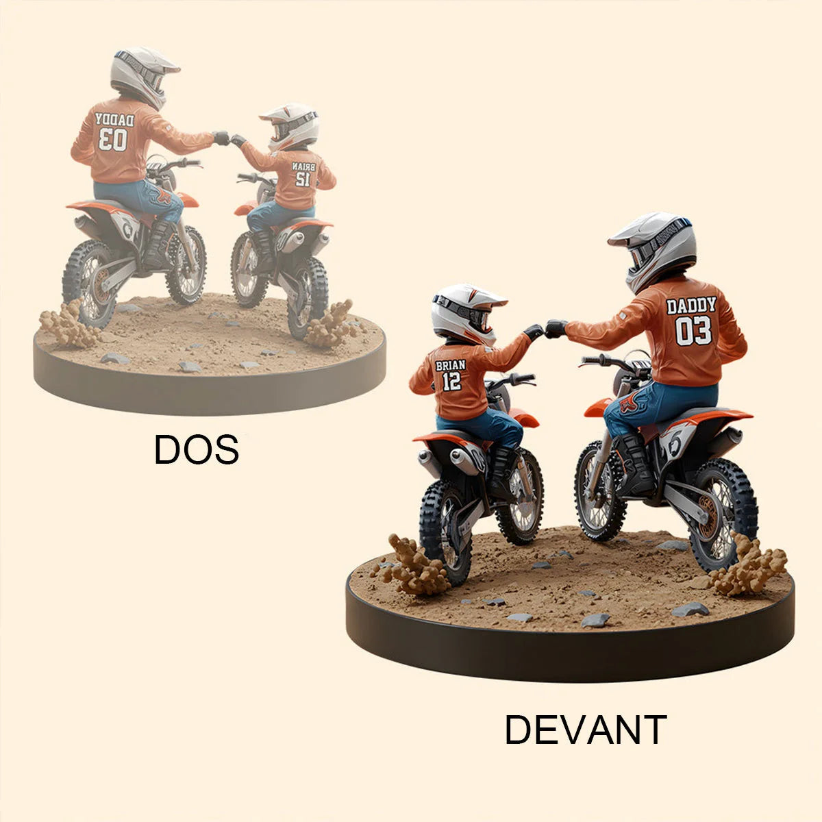 🏍️Plaque en acrylique personnalisée Père et Enfant en Moto