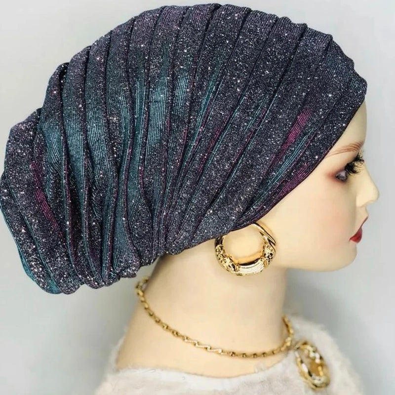 Turban Plissé à Paillettes