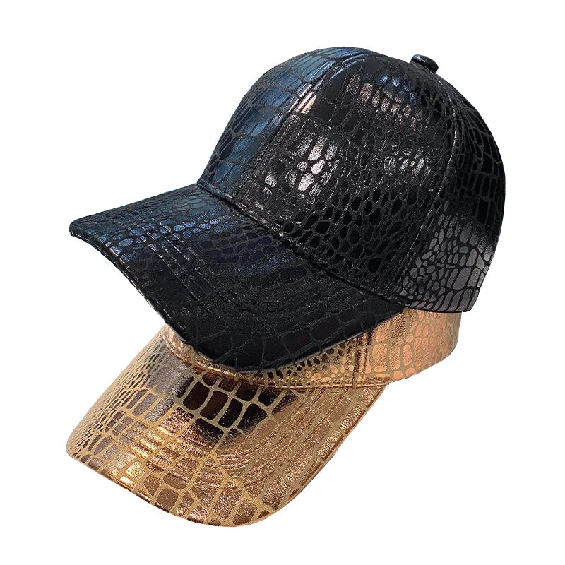 🎩Casquette de Baseball en Cuir à Carreaux