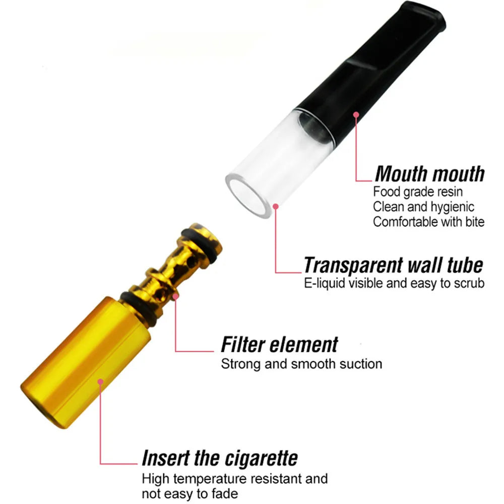 Porte-cigarette en plastique à double filtre réutilisable, portable et idéal en cadeau pour hommes