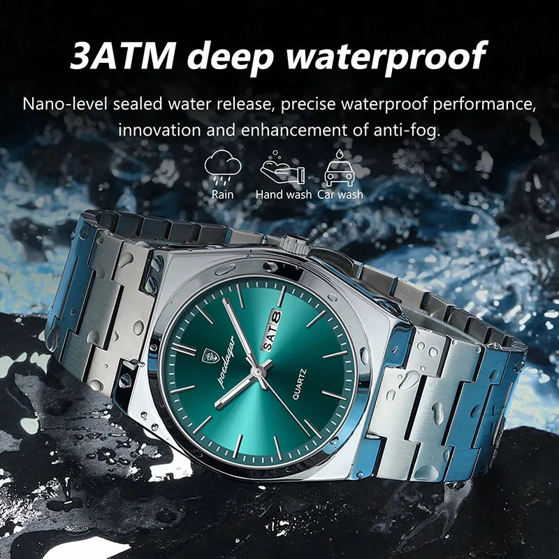 Montre de luxe en acier inoxydable pour homme