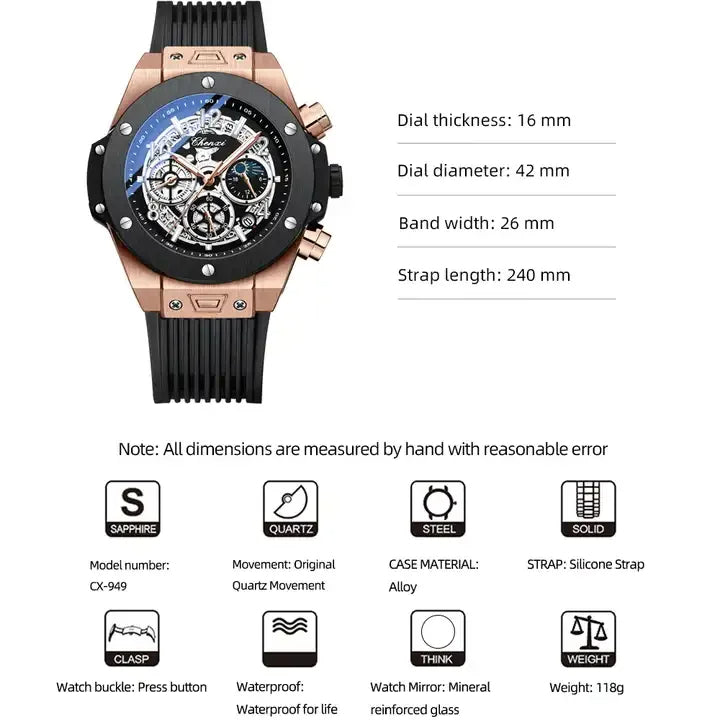 Sanda-montre mécanique pour hommes