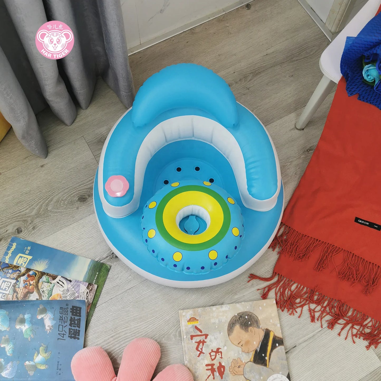 Chaise gonflable pour bébé avec pompe à air intégrée