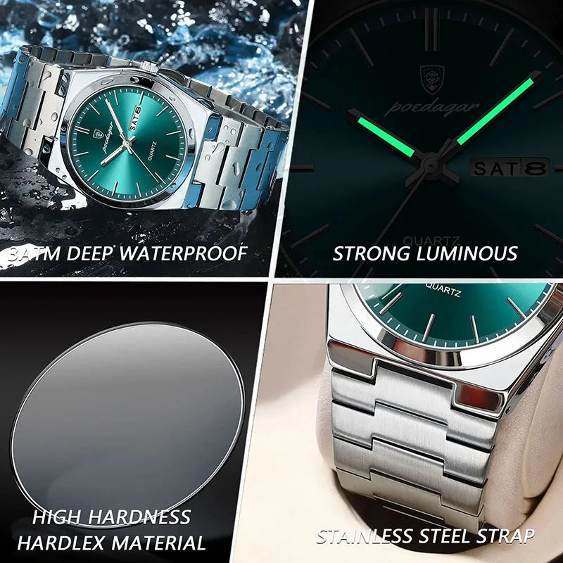 Montre de luxe en acier inoxydable pour homme