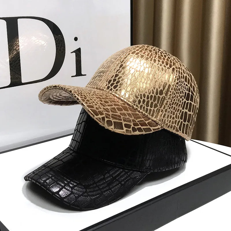 🎩Casquette de Baseball en Cuir à Carreaux