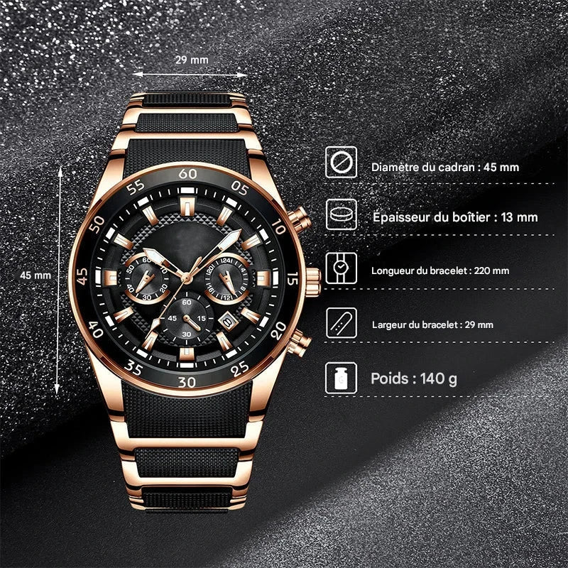 ✨Montre à quartz multifonctionnelle étanche pour hommes ✨