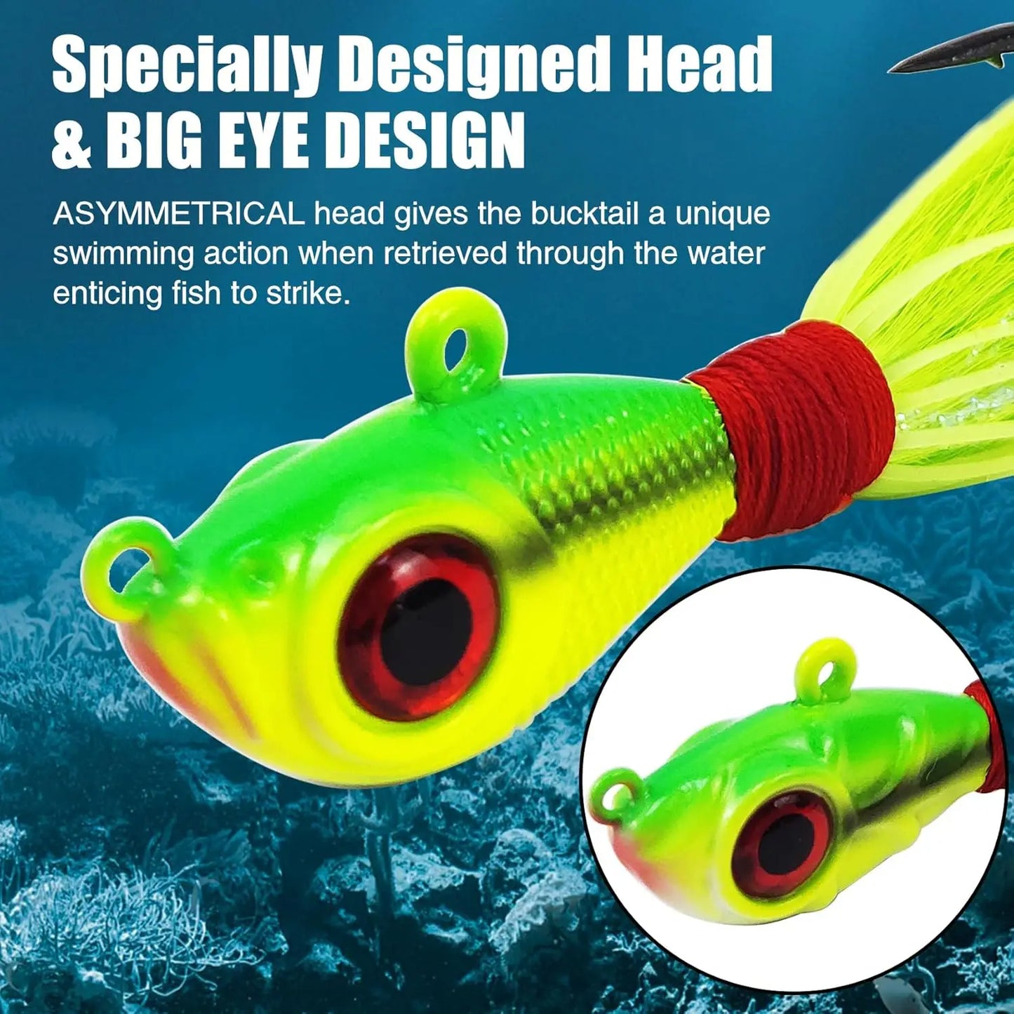 Leurre Bucktail avec Hameçon – L’Appât Idéal pour la Pêche au Thon
