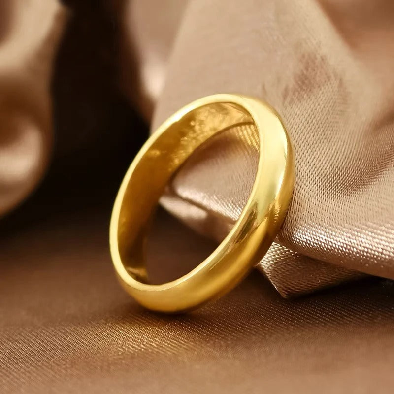 Bague brillante en or Inoxydable, bague de fiançailles classique pour couple