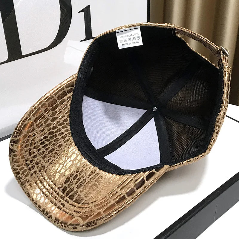 🎩Casquette de Baseball en Cuir à Carreaux