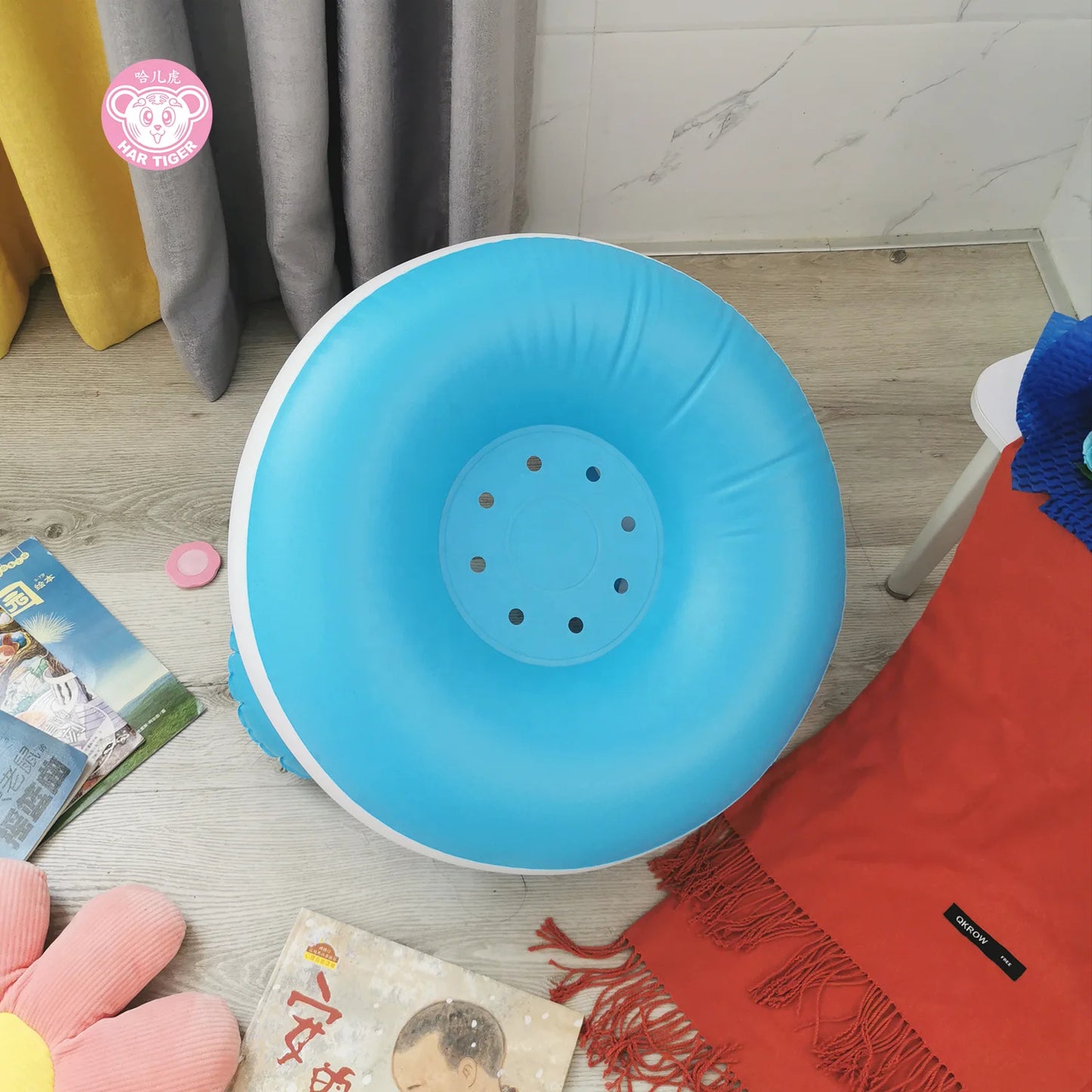 Chaise gonflable pour bébé avec pompe à air intégrée