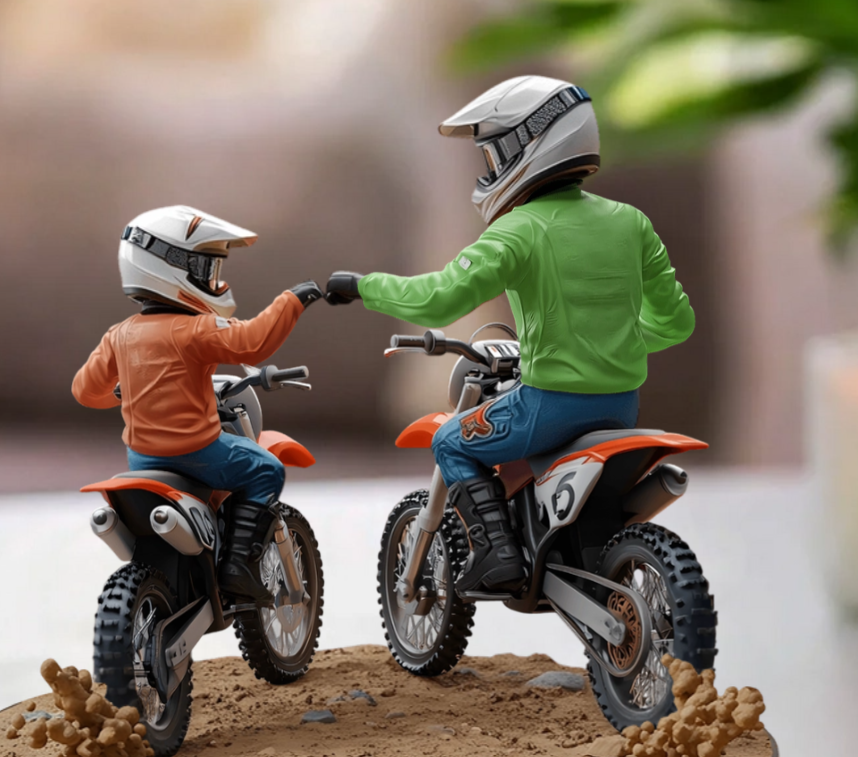 🏍️Plaque en acrylique personnalisée Père et Enfant en Moto