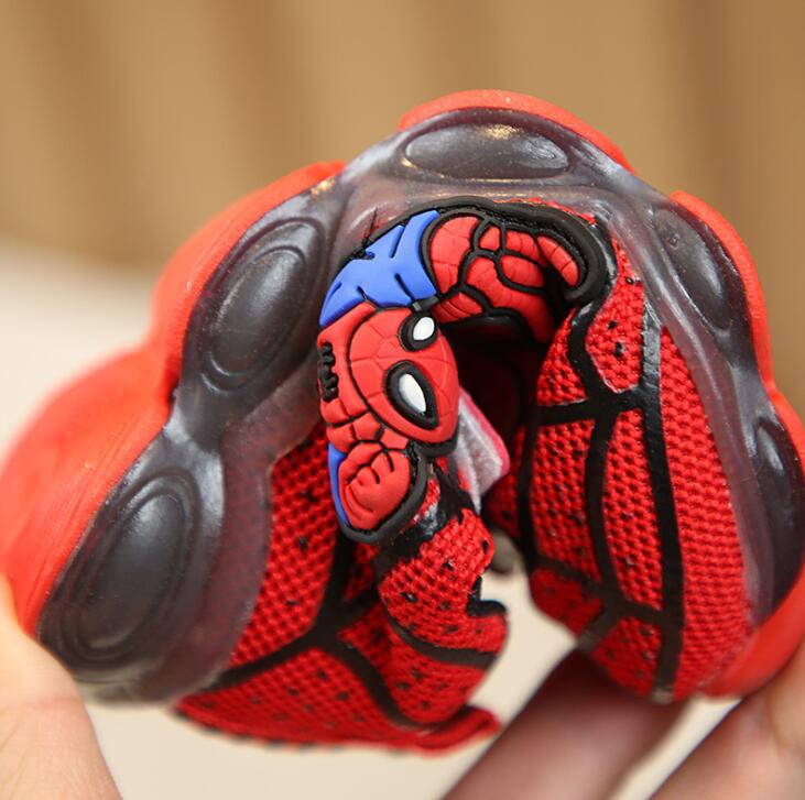 Baskets lumineuses à LED Spiderman pour enfants, garçons et filles