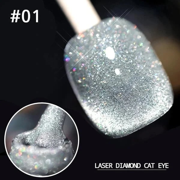Vernis à Ongles Gel Magnétique avec Paillettes Réfléchissantes.