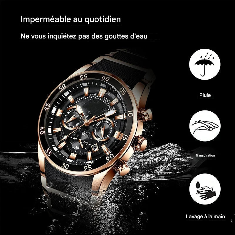 ✨Montre à quartz multifonctionnelle étanche pour hommes ✨