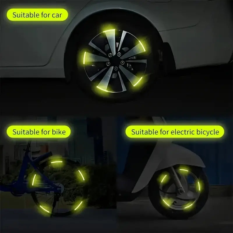 20 Autocollants lumineux pour jantes de pneu pour améliorer la sécurité