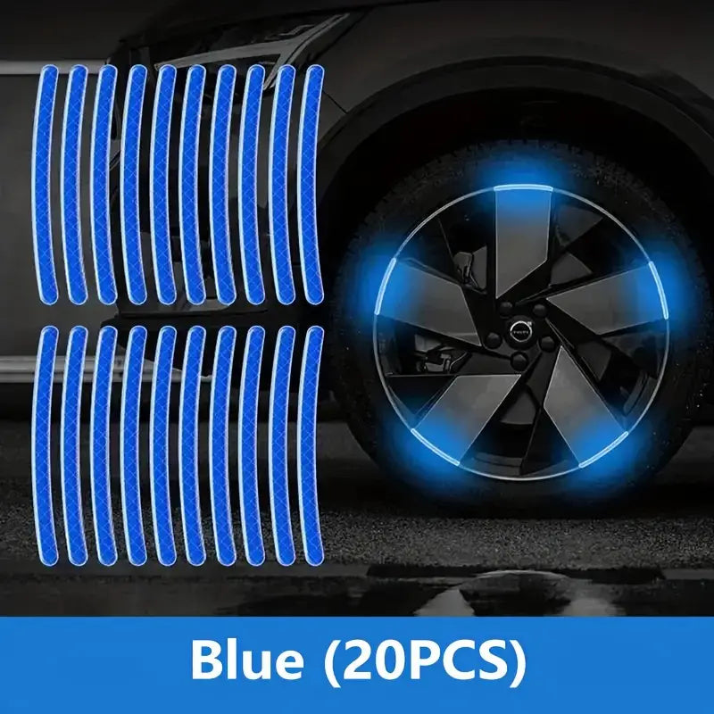 20 Autocollants lumineux pour jantes de pneu pour améliorer la sécurité