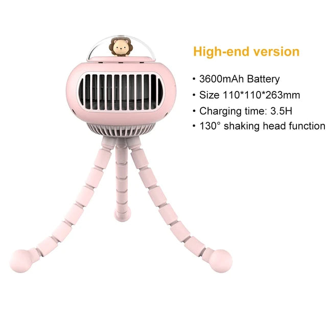 Ventilateur poussette sans lame, sûr pour bébé.