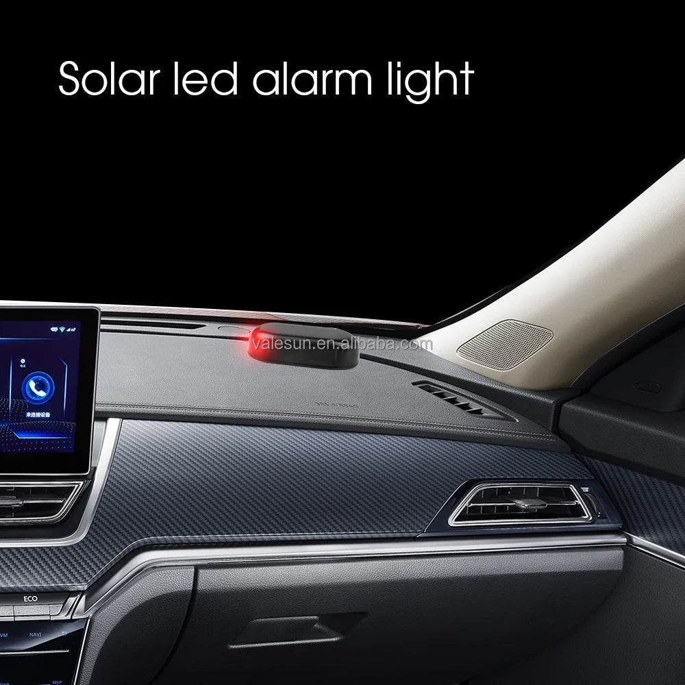 Voyant d'avertissement antivol de voiture à énergie solaire.