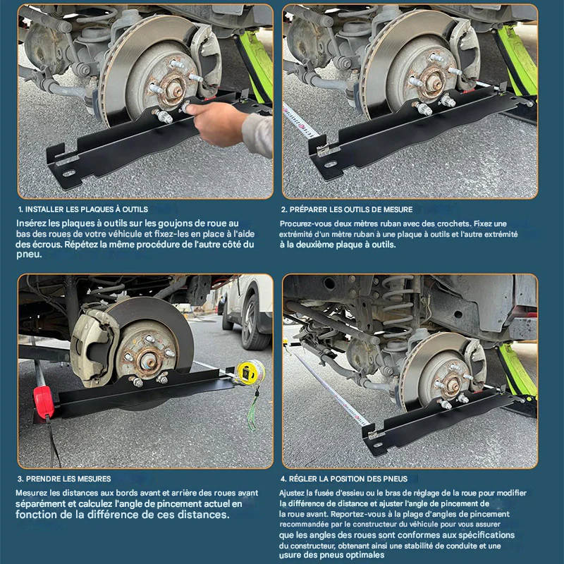 🔩Plaque d'alignement de roues en acier inoxydable