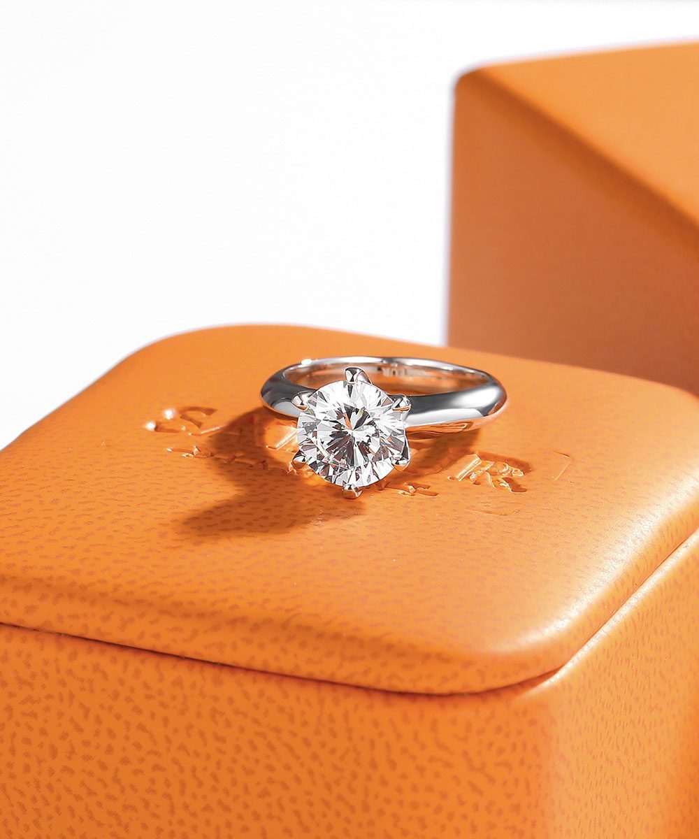 Bague Solitaire en Argent Sterling 925 - Éclat et Élégance pour les Fiançailles.