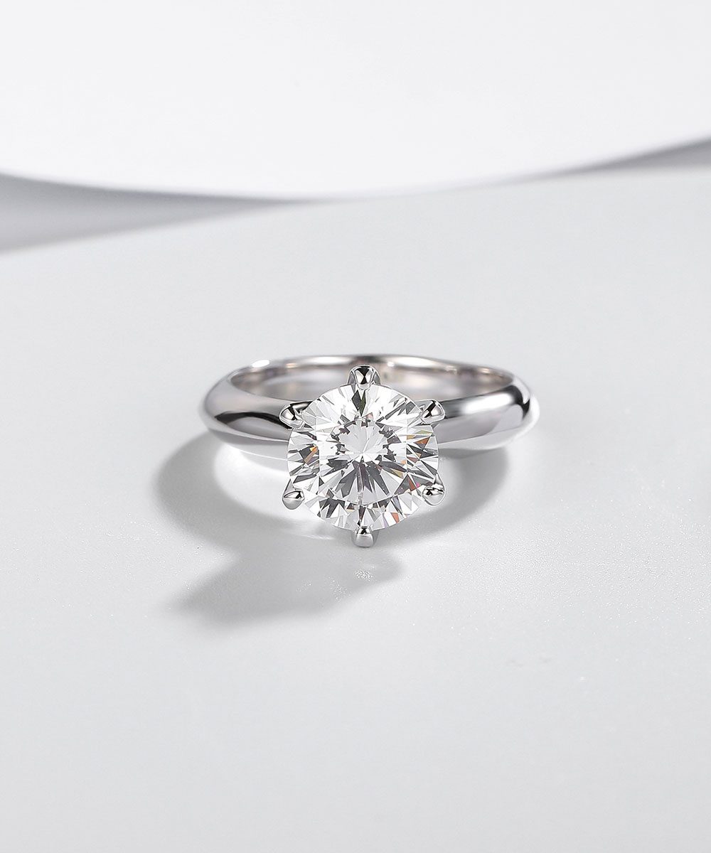 Bague Solitaire en Argent Sterling 925 - Éclat et Élégance pour les Fiançailles.