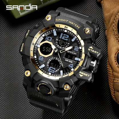 🌟 SANDA - Montre-bracelet de Sport pour Homme