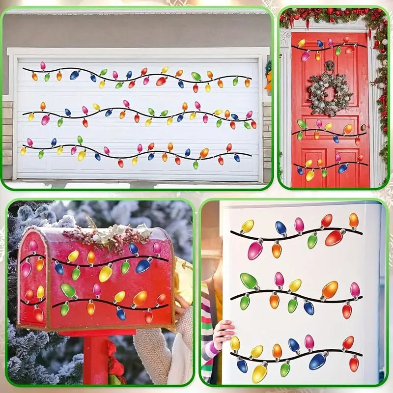 Autocollants d'ampoule de noël, autocollants de voiture ovales en PVC pour la décoration de véhicules