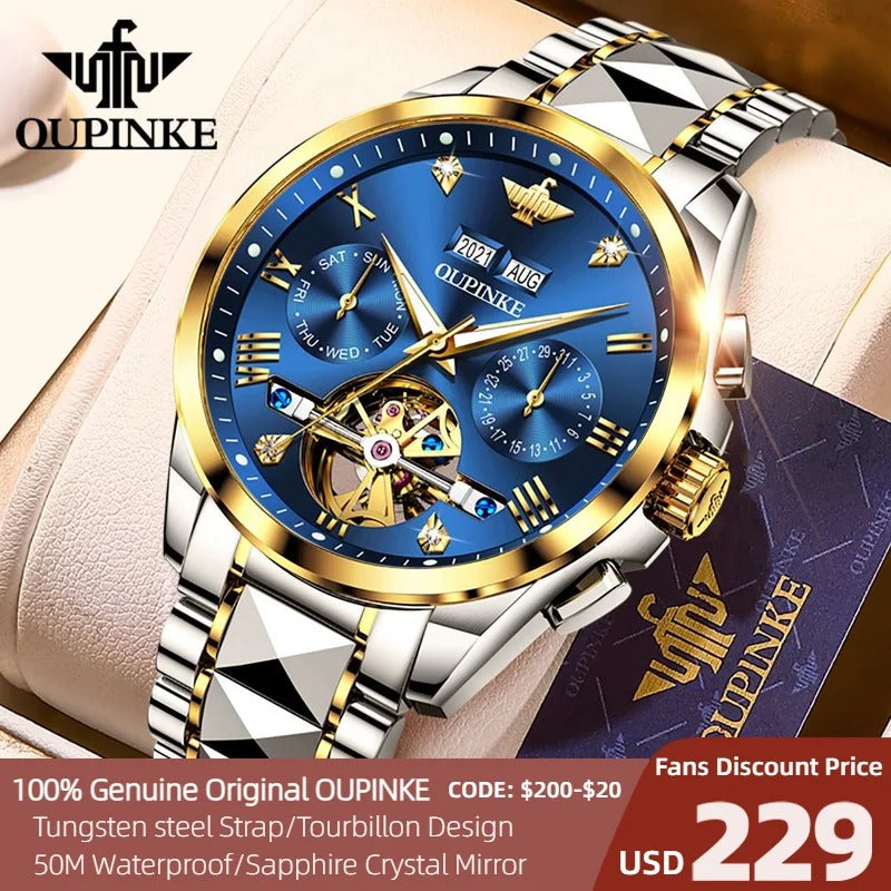 Montre-bracelet automatique mécanique pour hommes