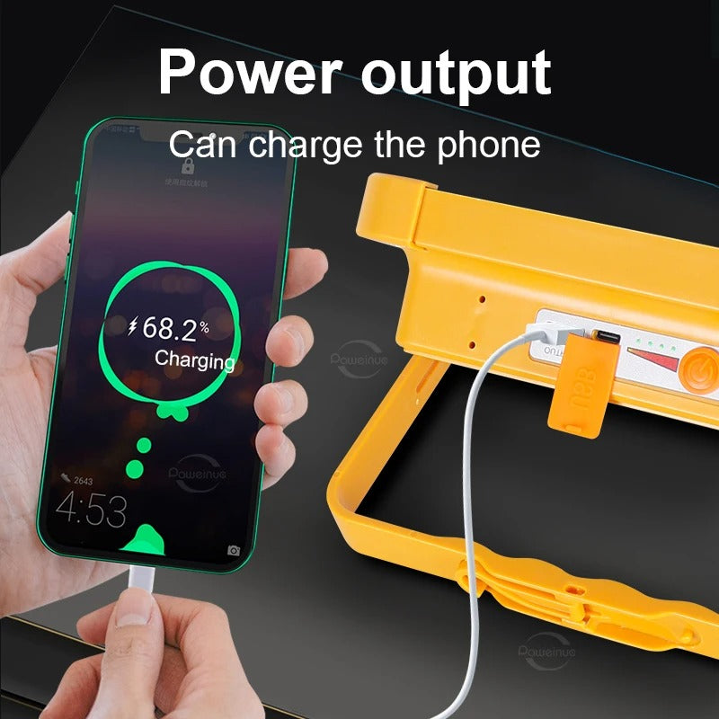 Lampe Solaire de Travail LED Portable 100W avec Batterie de 16 500 mAh