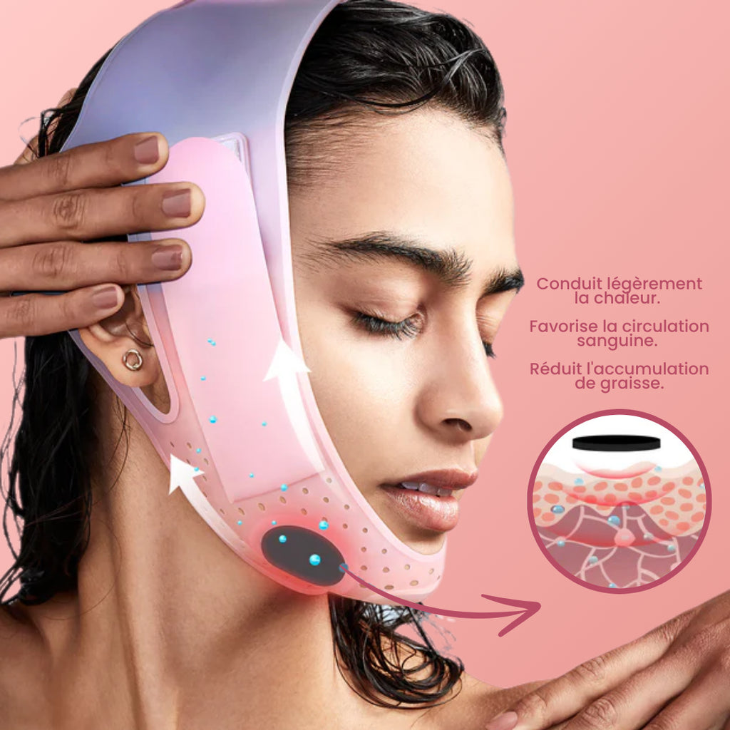 Ruban Réducteur Double Menton V-Ligne en Silicone