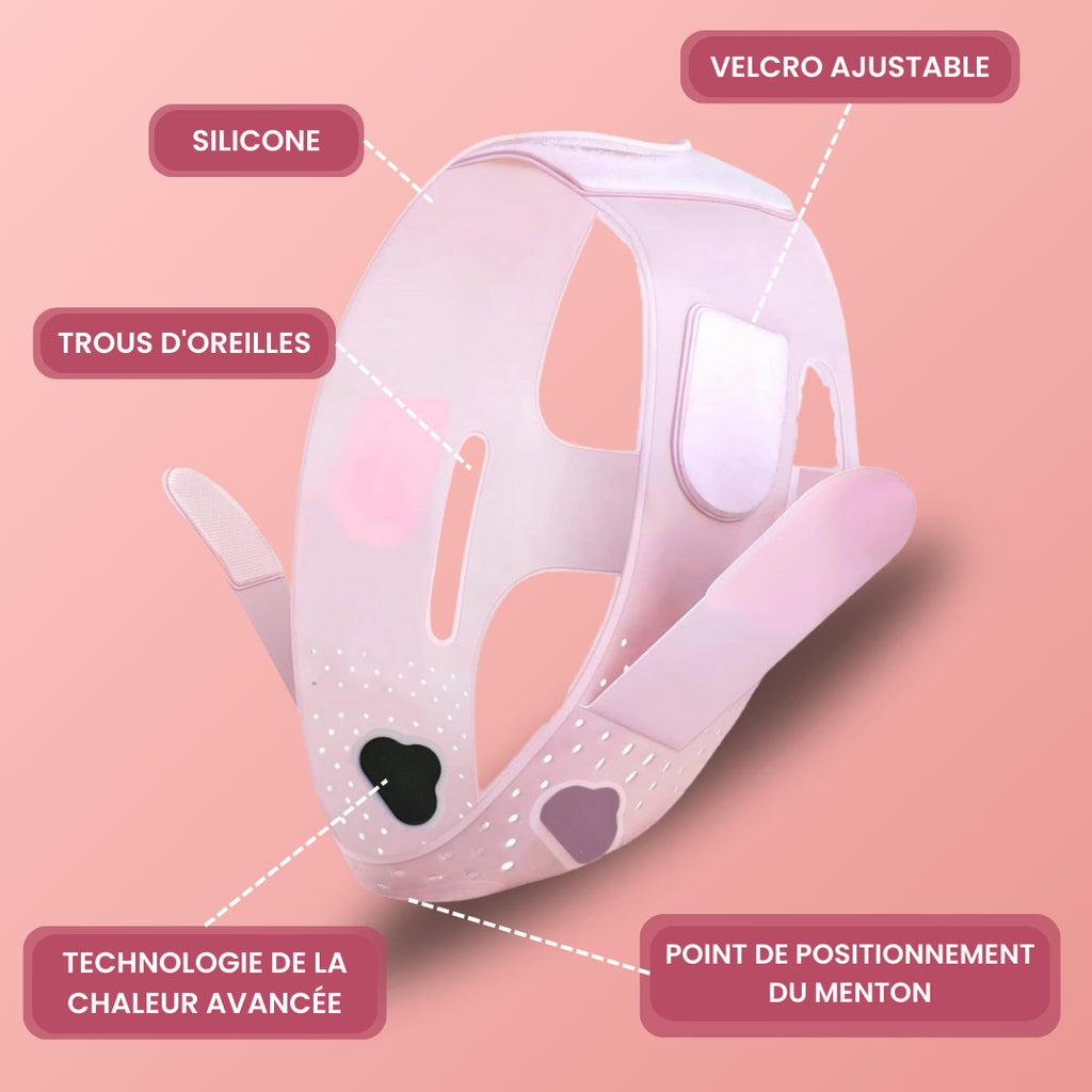 Ruban Réducteur Double Menton V-Ligne en Silicone
