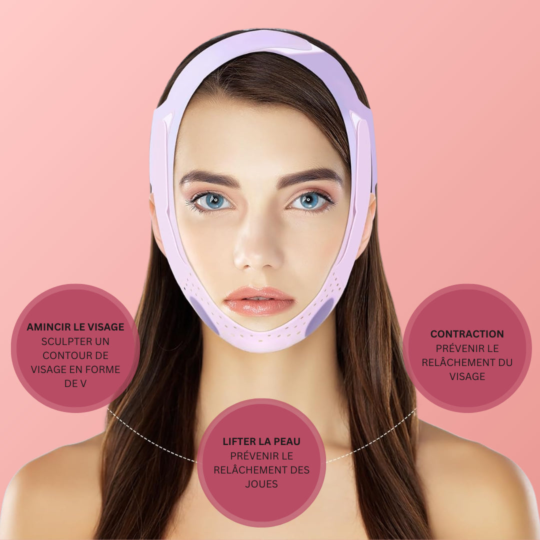 Ruban Réducteur Double Menton V-Ligne en Silicone