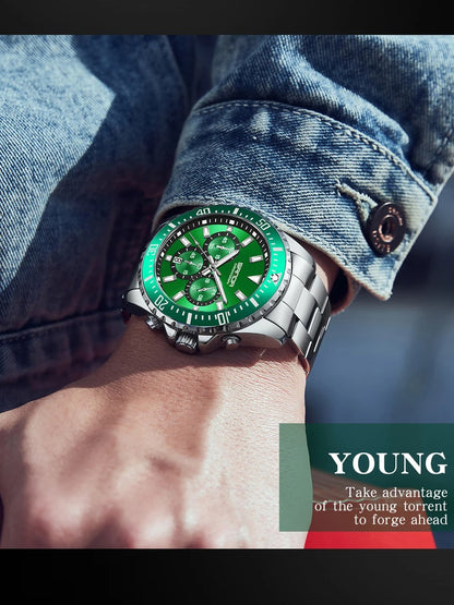 SANDA – montre à Quartz de luxe pour hommes, bracelet en acier