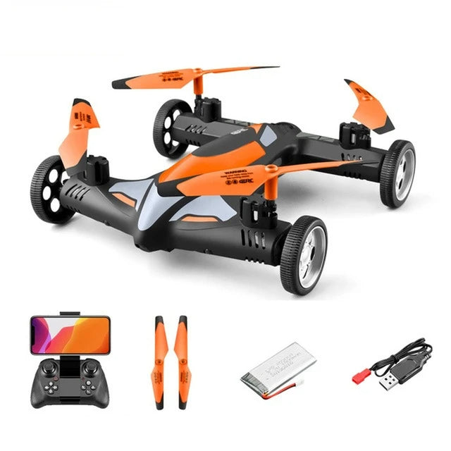 Avion radiocommandé 2 en 1 : ce jouet innovant combine une voiture volante et un mode aérien. Équipé d'une caméra HD 4K