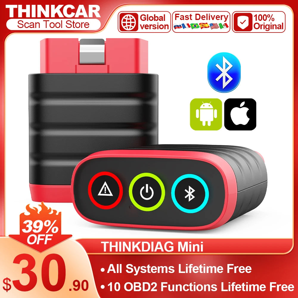 Mini Scanner de Voiture Thinkdiag OBD2 - Outil de Diagnostic Complet pour iOS et Android
