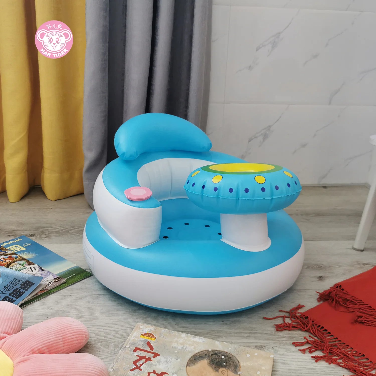 Chaise gonflable pour bébé avec pompe à air intégrée