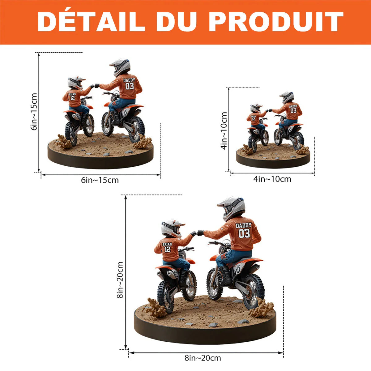 🏍️Plaque en acrylique personnalisée Père et Enfant en Moto