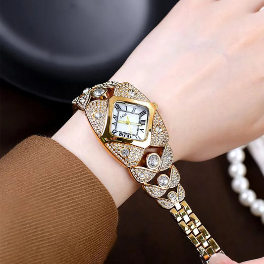 ⌚Montre à quartz rétro pour femme avec strass scintillants ⌚