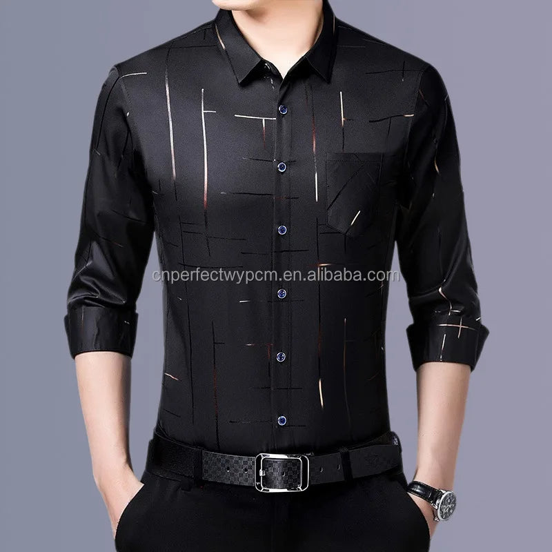 Chemise fine sans repassage pour homme