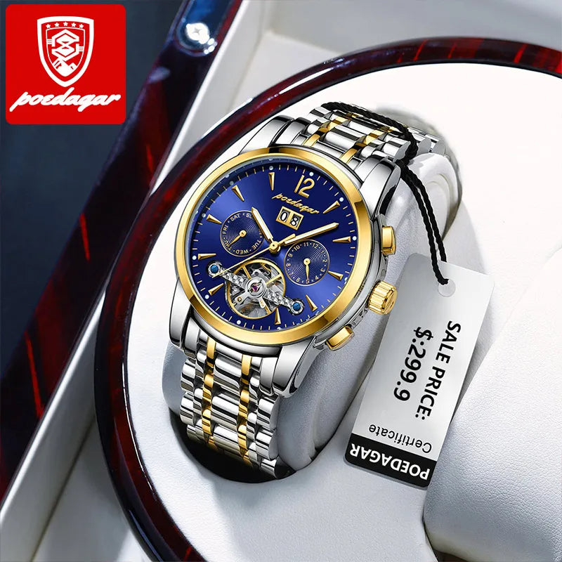 Montre mécanique automatique Poedagar 1406 pour hommes
