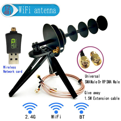 réseau Wi-Fi 12dBi avec antenne Yagi et adaptateur USB Mini PCIE