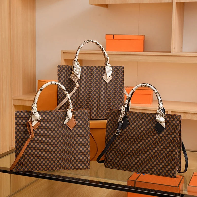 Sac à main en cuir pour femmes, grande capacité, style luxueux