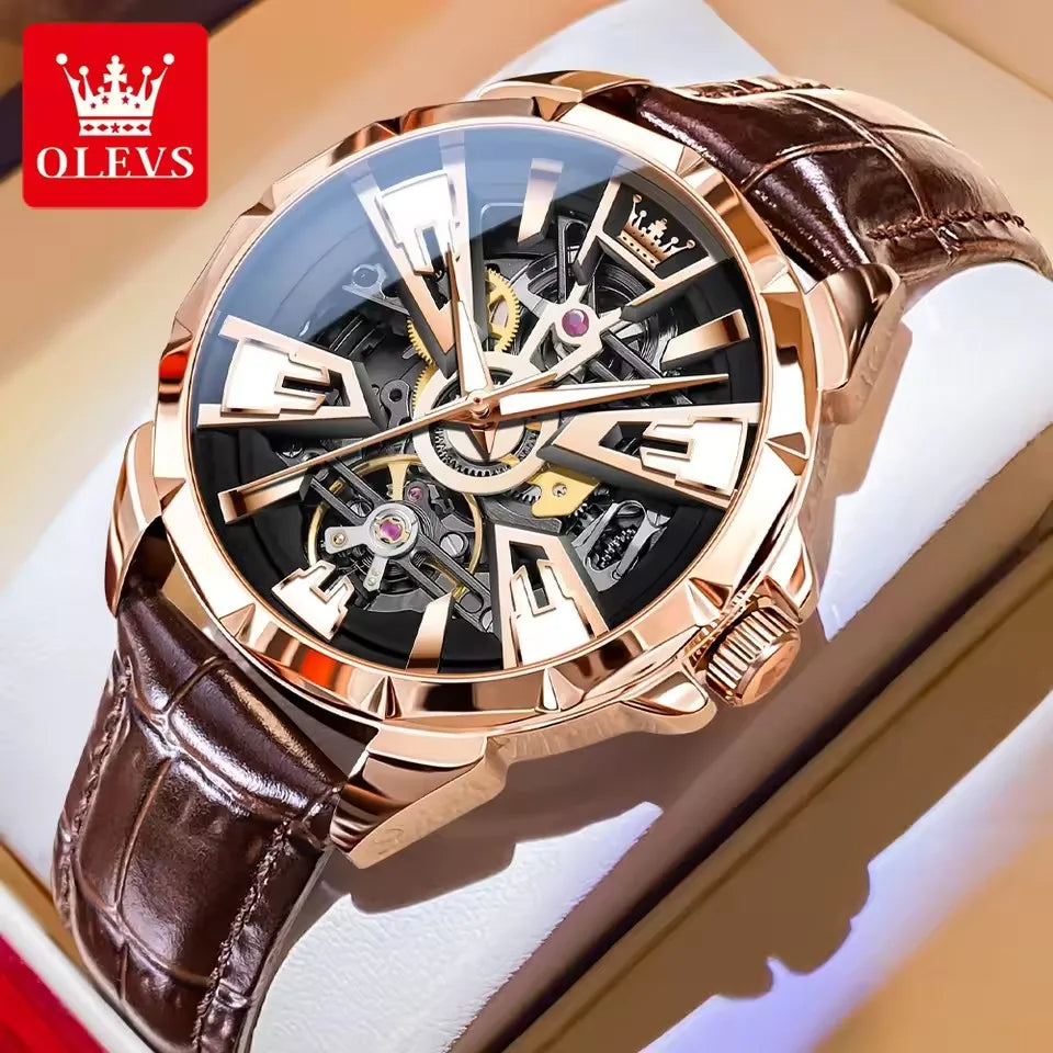 OLEVS-Montre automatique classique pour homme