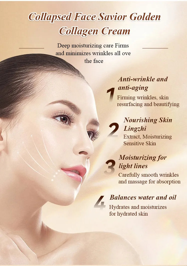 Crème anti-rides au collagène doré