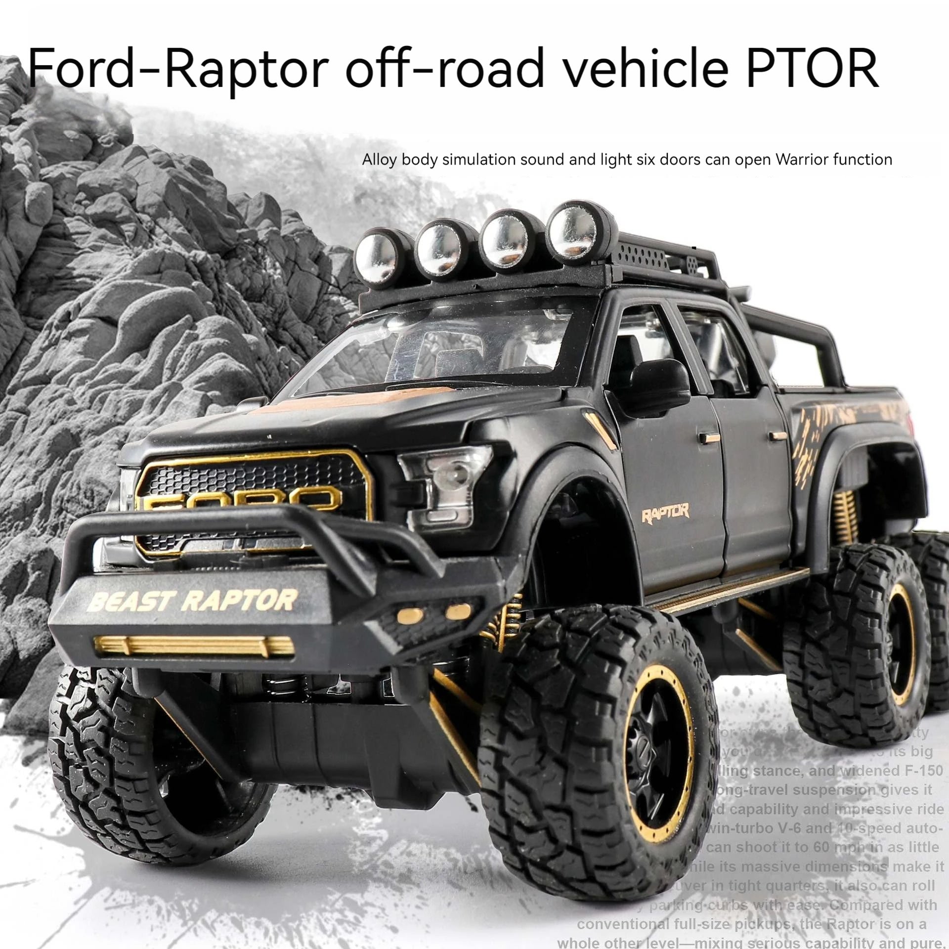 Ford Raptor F150 modèle de voiture moulé sous pression 1:28