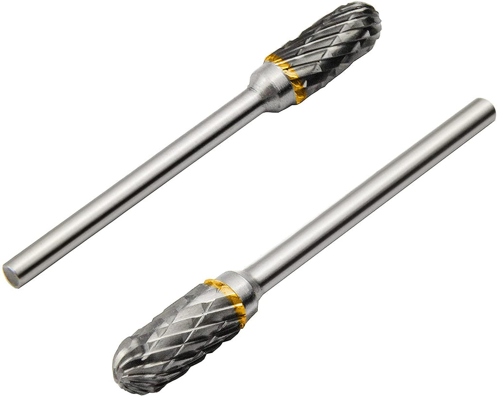 Ensemble de 10 fraises rotatives à Double coupe en carbure de tungstène avec tige de 3 mm (1/8 pouce) et tête de 6 mm (1/4 pouce)