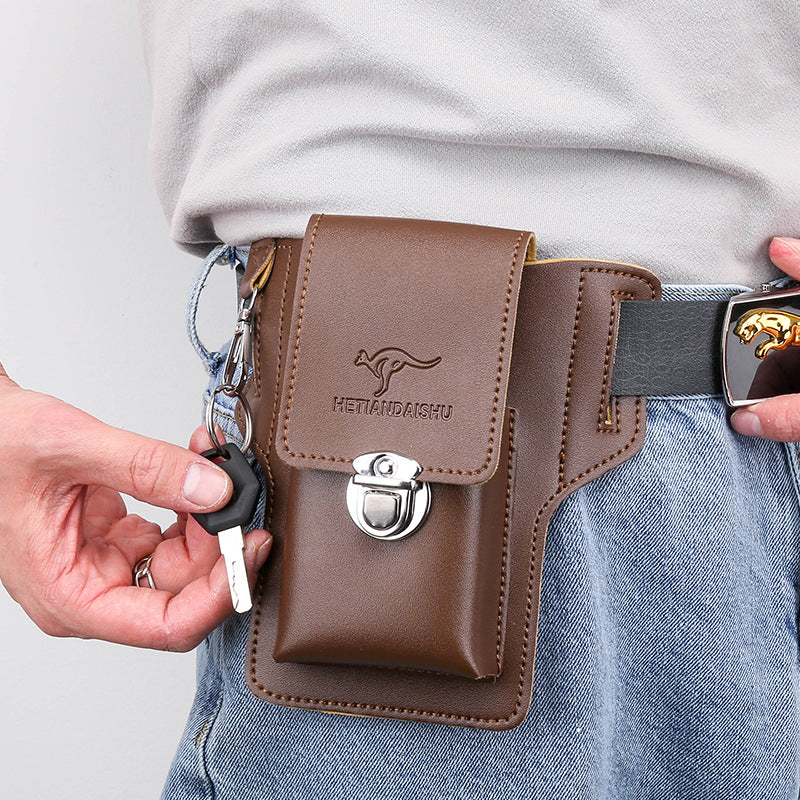 Porte-cartes de couleur unie pour homme, sac de téléphone portable, porte-monnaie de rue