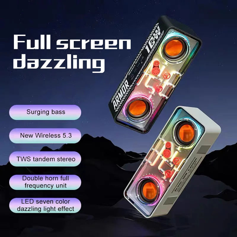 Haut-parleur Bluetooth sans fil Mecha transparent