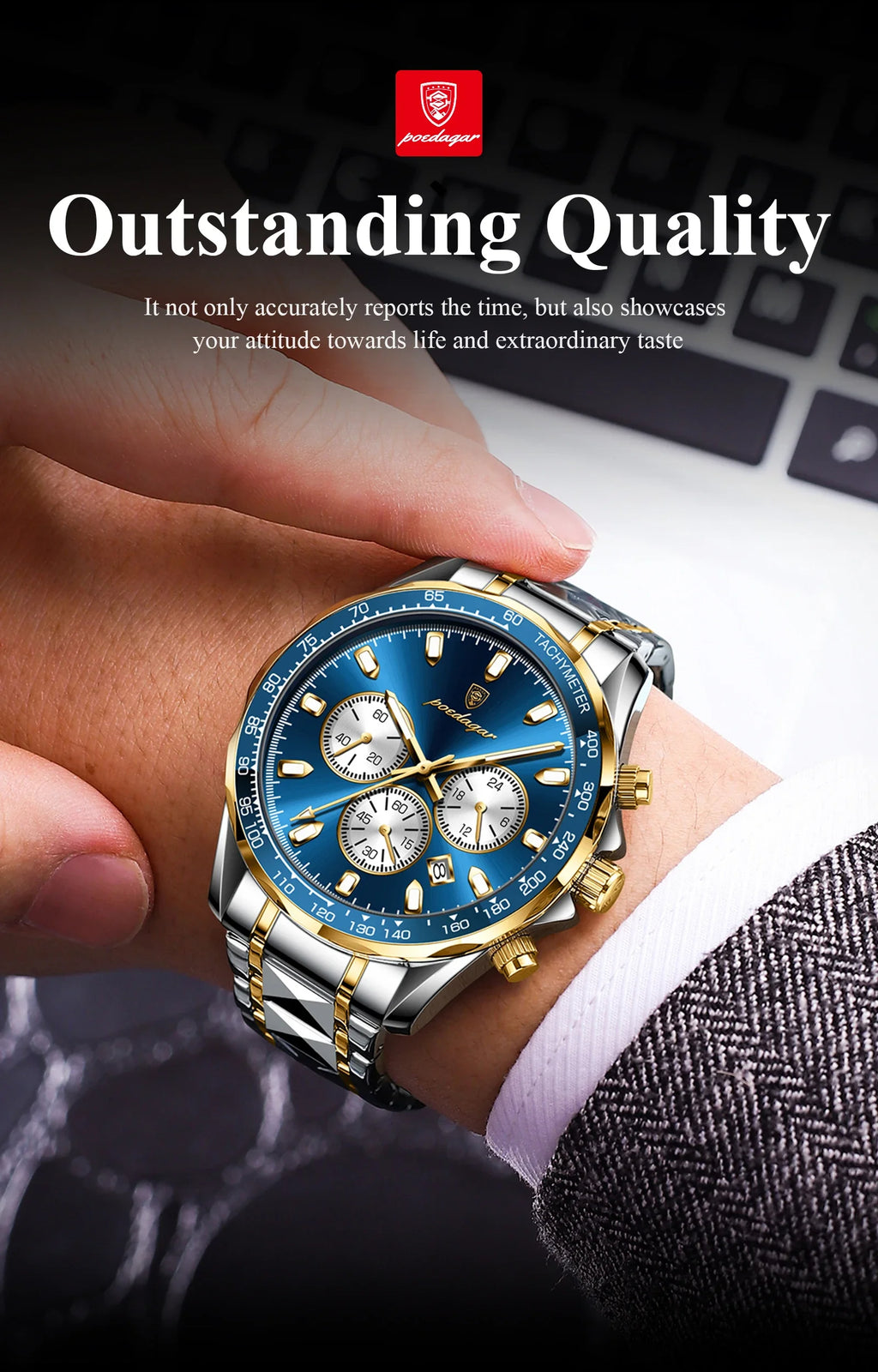 Montre POEDAGAR – Quartz Étanche pour Homme